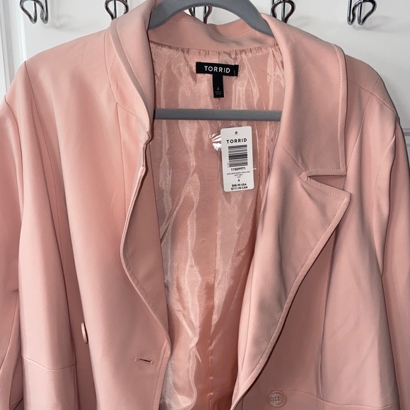 Torrid Pink Crepe Trench Jacket - Picture 5 of 8